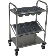 Saro INES Cutlery Trolley Silver 40 x 63 x 98 cm