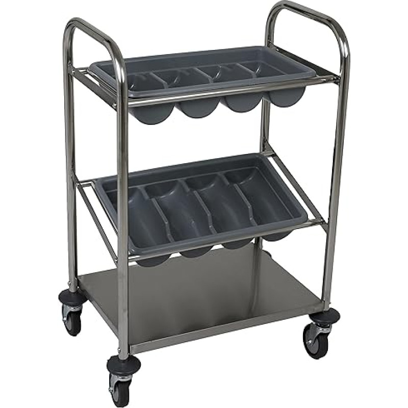 Saro INES Cutlery Trolley Silver 40 x 63 x 98 cm