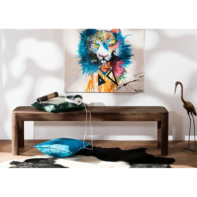 MASSIVMOEBEL24.DE Toronto Bench Sheesham/Rosewood - Various Sizes and Colours, Colour: Dark Brown Stained, Size: 200 x 35 x 45 cm (W x D x H)