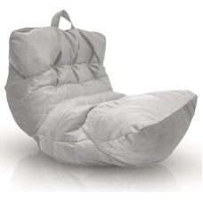 Aiire Relaxo XXL Bean Bag for Cuddly Corner, Bean Bag Design Made of Velvet Fabric with Filling, Giant Bean Bags Adults, Seat Bag, Fluffy Floor Cushion, Coarse Floor Chair, Floor Chair, Grey