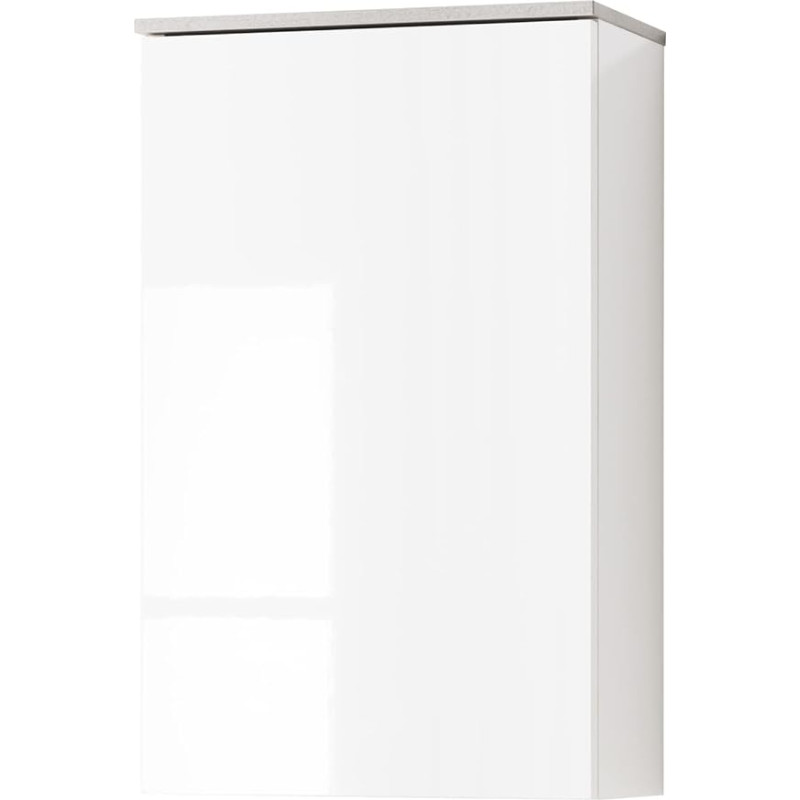 Composad Galaverna Wall Cabinet for Bathroom, Space-Saving Bathroom Cabinet, (W x H x D) 40 x 65 x 22 cm, Colour Concrete and White Varnished, Made in Italy