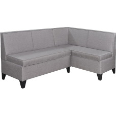 Corner Bench Look in Grey, Upholstered Bench with Storage Space, Chest Bench 167 x 120 cm (Short Leg Right)