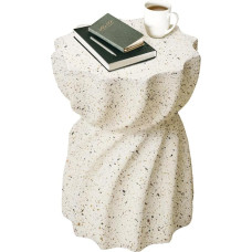 Cre Cra Sofa Side Table, Side Table, Round White, Magnesium Oxide Side Table, Sofa Table, Coffee Table, Side Table, Coffee Table, Bedside Table for Living Room, Bedroom, Sofa Table, Afternoon Tea