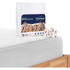 Mattress protector 160 x 200 cm with Tension Fixation, Waterproof; Made of cotton (Oeko-Tex® Standard 100); Offers Moisture Protection; Serves as an Incontinence Pad; Washable at 60 °C