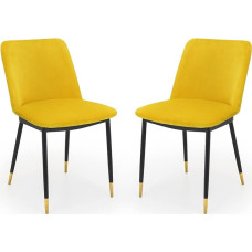 Julian Bowen Set of 2 Delaunay Dining Chairs Mustard Yellow