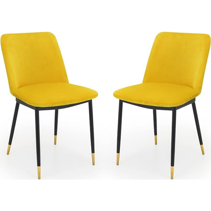 Julian Bowen Set of 2 Delaunay Dining Chairs Mustard Yellow