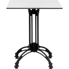 furni24 Square Wooden Table with Metal Legs, Dining Table, Table with Wire Legs, Dining Room, Kitchen Table, Restaurant Table, White, 59 x 59 cm (59 x 59 cm)