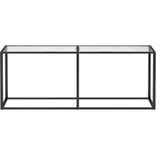 Gecheer Console Table Console Side Table Hallway Table Sideboard Wall Table Storage Table Sofa Table 200 x 35 x 75.5 cm (L x W x H), Tempered Glass, Powder-Coated Steel, Transparent