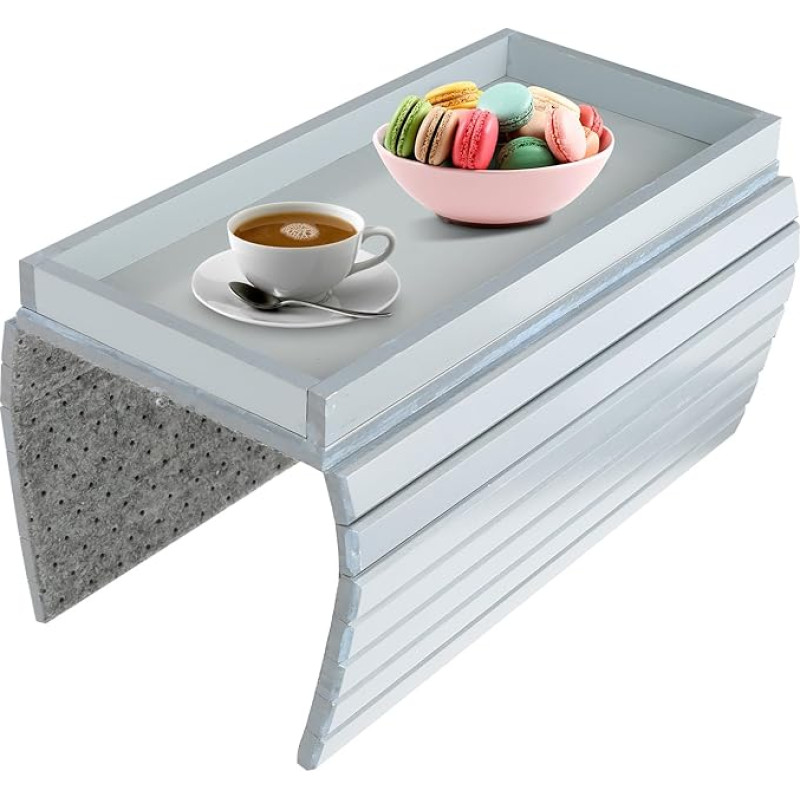 maxant Sofa Arm Tray Table, Couch Armrest Table, Flexible Couch Armrest Table, Couch Cup Holder, Foldable Sofa Tray, Arm Chair Tray for Remote Control Phone (C# Grey)