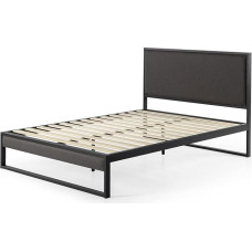 Christina Upholstered Platform Bed with Head Board, No Shelf Grey, 14 inches, King