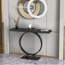 Black Entrance Table - Narrow Console Sofa Table for Living Room and Hallway Decor - 120 cm Long Console Tables for Entrance Area and Hallway