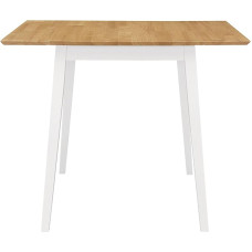 Hallowood Ledbury LEB-TAB970-W Small Wooden Dining Table in White and Oak, Rubberwood, White Painted Body with Light Oak Finish
