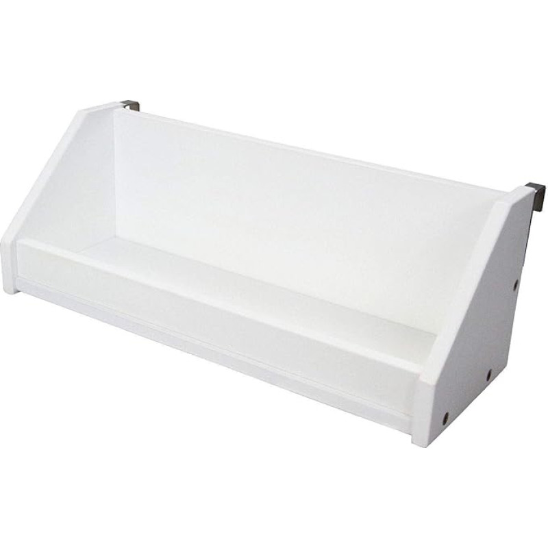 Woodquail Kids Clip-on Shelf, Toy Rack, Hanging Bookcase, Bedside Table, Bedside Cabinet, Bedside Table, Bed Shelf, Made of Natural Bamboo (White, Clips 21 mm)