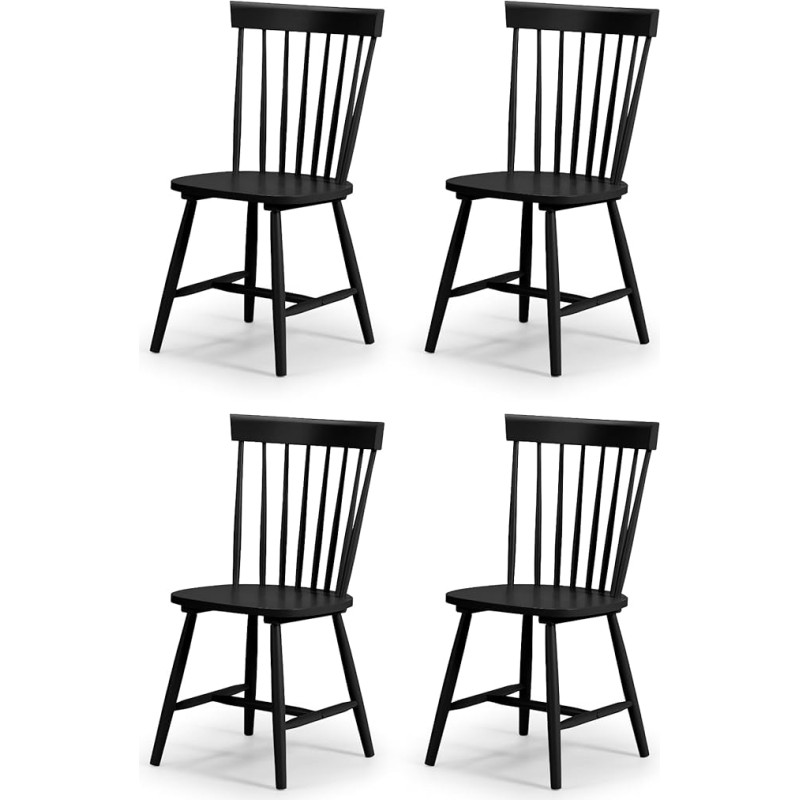 Julian Bowen Set of 4 Black Torino Chairs