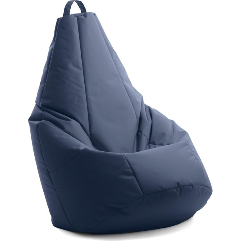 Avalon - Adult Bean Bag, Pear Jive, Bean Bag Made of Tear-Resistant Technical Fabric, Ergonomic Gaming Bean Bag with Filling, Comfortable Modern Bean Bags, Made in Italy (70 x 70 x 130 cm, Dark Blue)