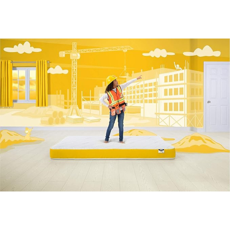 JAY-BE Simply Kids Anti-Allergy e-Pocket Spring Mattress, Foam-Free, White, European Single