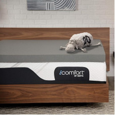 Serta Carbon Dream Memory Foam Mattress Topper, Queen, Grey