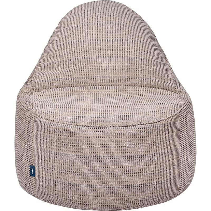 Loft 25 Relaxing Adult Bean Bag Chair | Indoor Living Room Gaming Beanbag | Soft Woven Padding, Lounger Seat | Lightweight Ergonomic Design | Durable & Comfortable (Beige, Padding)
