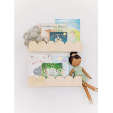 Fable Twig Kids Room Floating Bookshelves Scalloped Edges Montessori Wooden Hanging Shelves for Nursery Toddlers Wall Mounted Bookshelf for Bedroom Playroom
