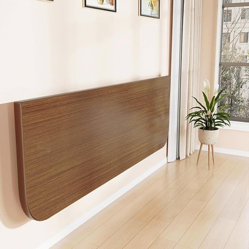 Faltbarer Wandschreibtisch & Wäschektisch, platzsparende Werkbank für Zuhause, Büro, Garage, Küche & Esszimmer, Walnussholz-Finish (80 x 24 cm)