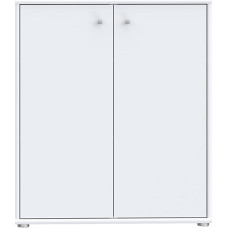 Forte Tempra 2 Chest of Drawers with 2 Doors, Wood, White, W x H x D: 73.7 x 85.5 x 34.8 cm