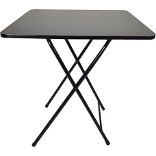 Faltbarer quadratischer Campingtisch Tragbar 60 x 60 x 70 cm Edelstahl Picknicktisch Schwarz Outdoor Esstisch für Partys und Zuhause