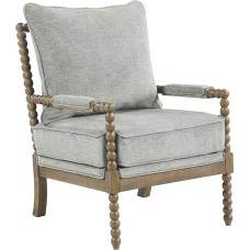 Avenue Six Fletcher Spindle Accent Chair, Brushed Charcoal with Grey Fabric