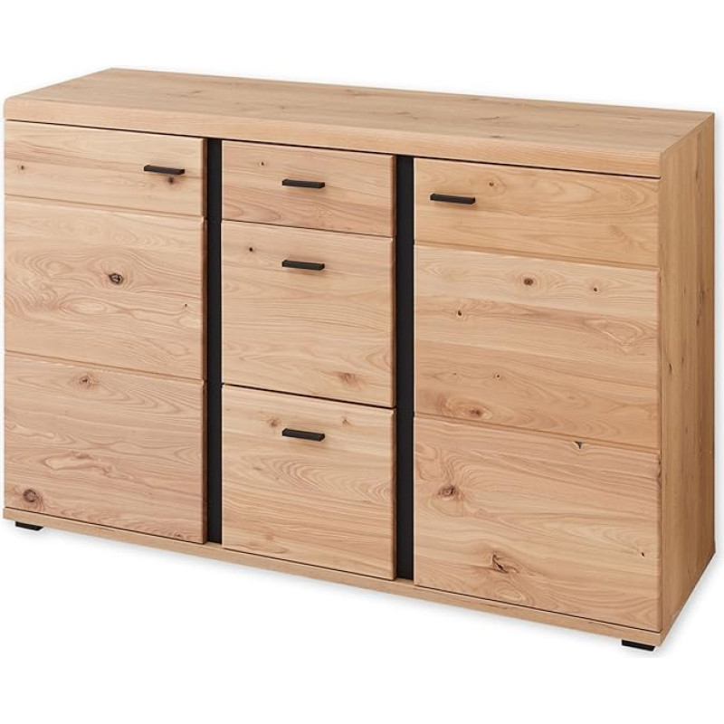 Sonos Chest of Drawers in Solid Old Ash, Old Artisan Oak Look, FSC Certified, Modern Chest of Drawers with Lots of Storage Space, 134 x 86 x 42 cm (W x H x D)