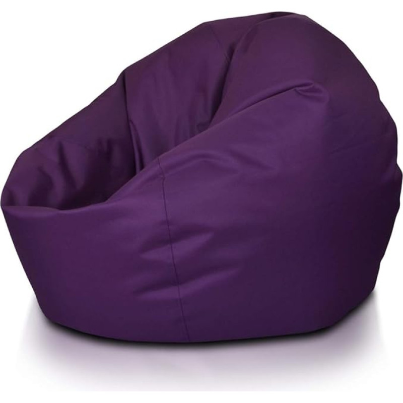 Ecopuf - Bean Bag Armchair Purple Size L - Smurf for Sitting Indoor and Outdoor Use - Pouf Made of Tear-Resistant and Waterproof Fabric - Polystyrene Balls Filling - Size 95 x 65 cm