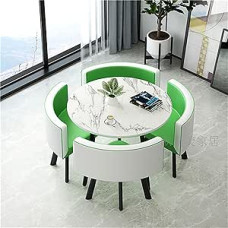 Reception Table in Office and Chair Combination, Negotiation Table, 5-Piece Dining Table Set, Modern Square Dining Table with 4 Chairs Set, Suitable for Kitchen, Dining Room, Dining Area (Color :