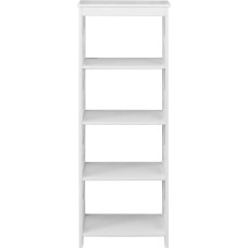 Rebecca Mobili RE6686 Freestanding Bookcase White Modern Bookcase MDF 4 Compartments for Bathroom Living Room Dimensions: 122 x 45 x 30 cm (H x W x D)