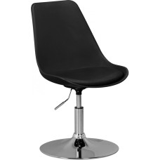 AMSTYLE CORSICA | Swivel chair with imitation leather seat black | Lounge chair is adjustable in height | Swivel stool with backrest | Visitor chair with contoured seat