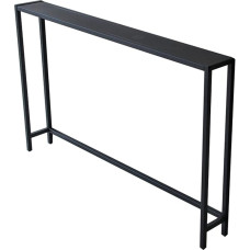 Slim Black Sofa Table Sleek Rectangular Side Table for Small Spaces Ideal for Bedside Table or Behind the Couch Console