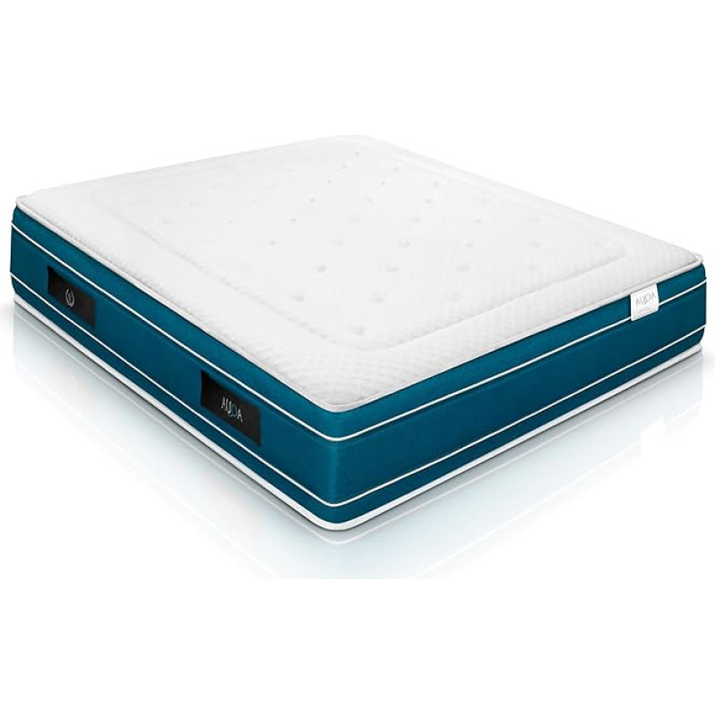 WIN REST Visco Aqua Gel Pocket Spring Mattress, Height 30 cm, Medium Strength, Core with 750 Feathers, Damask Fabric 400 g, Hypoallergenic Fibre, Super Soft (140 x 200 cm)