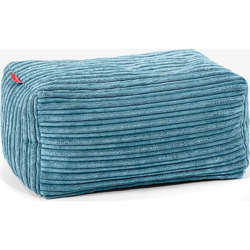 Lounge Pug, Pouf Footstool Corduroy Turquoise