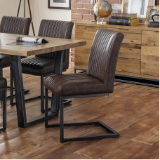 Julian Bowen Brooklyn Chairs Set of 2 Brown Height 89 cm Width 47 cm Depth 65 cm