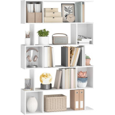VASAGLE 5 Tier Bookcase Stand Shelf 24 x 90 x 159 cm Storage Shelf with Open Compartments for Living Room Bedroom Study Matte White LBC416W01