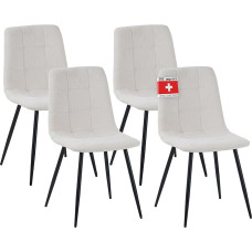 Albatros Bora Dining Room Chairs with Cord Cover, Set of 4, Beige, Stylish Vintage Design, Maximum Load 110 kg, Upholstered Chair - Modern Kitchen Chair, Dining Room or Dining Table Chair