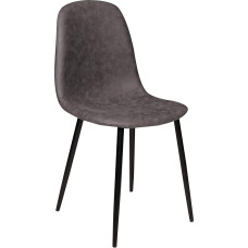 Dmora - Modern Faux Leather Chair for Dining Room, Kitchen or Living Room, 56 x 45 x 87 cm, Grey