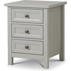 Julian Bowen Maine 3-Drawer Bedside, Wood, Dove Grey
