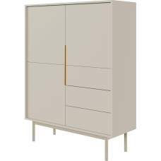 Selsey Viviaro Chest of Drawers Storage Cabinet 3 Doors 3 Drawers High Push to Open Soft Close 104 cm Grey Beige