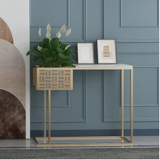 XAoSCd Glam Iron Console Accent Table Marble Console Sofa Table for Hall with 1 Green System Frame Porch Table Nordic Entrance Cabinet Wrought Iron Door Corri