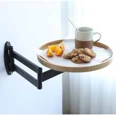 Wandmontierter Klapptisch, kleiner runder Wandschreibtisch, herunterklappbares Couchtischtablett | Sofa-Schwebetisch-Ausziehregal, ausklappbarer Nachttisch im Design | Home Office, Bar, Küch