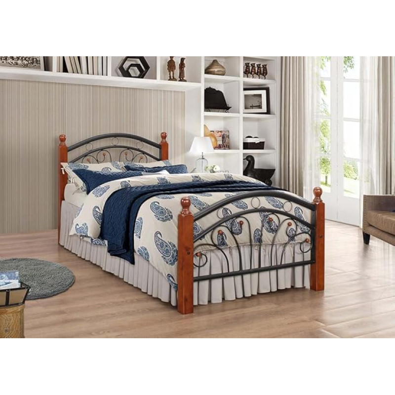 PS102 Metal Frame with Acorn Legs Single Bed 7Star Furniture Oak Wood Bed Frame High Quality Product