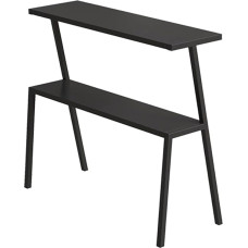JIAOCKJIAO Black Console Table, Sofa Console Table, 70 × 30 × 67 cm, Metal Entrance Table, Sofa Table with Open Storage Space, No Installation Required