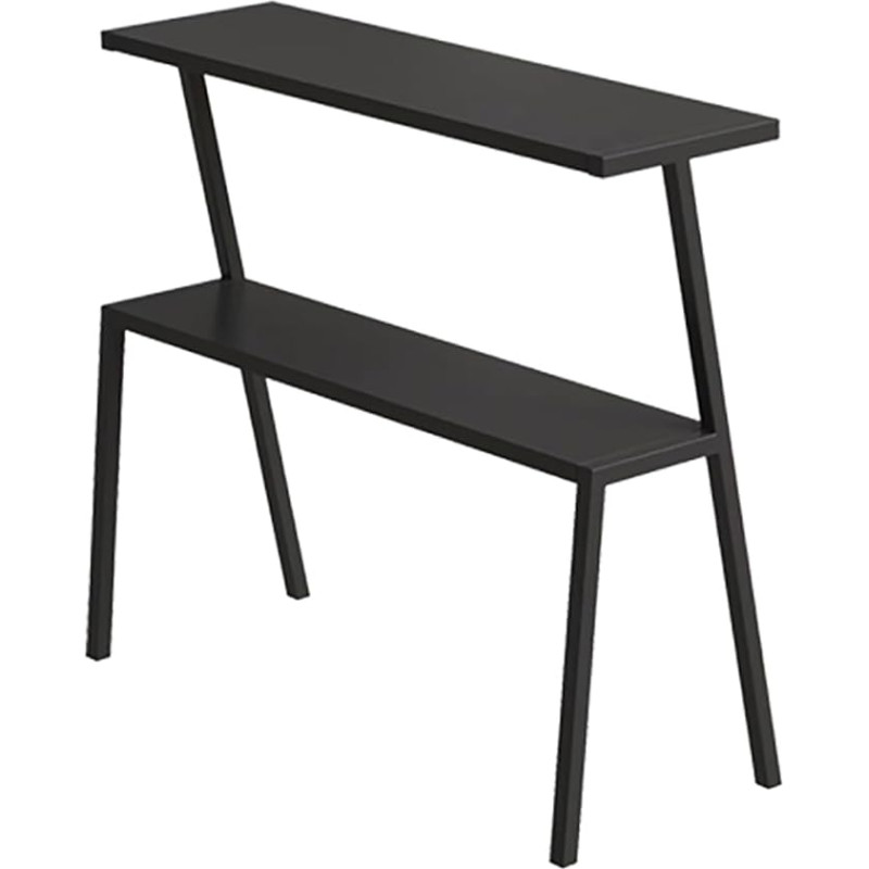 JIAOCKJIAO Black Console Table, Sofa Console Table, 70 × 30 × 67 cm, Metal Entrance Table, Sofa Table with Open Storage Space, No Installation Required
