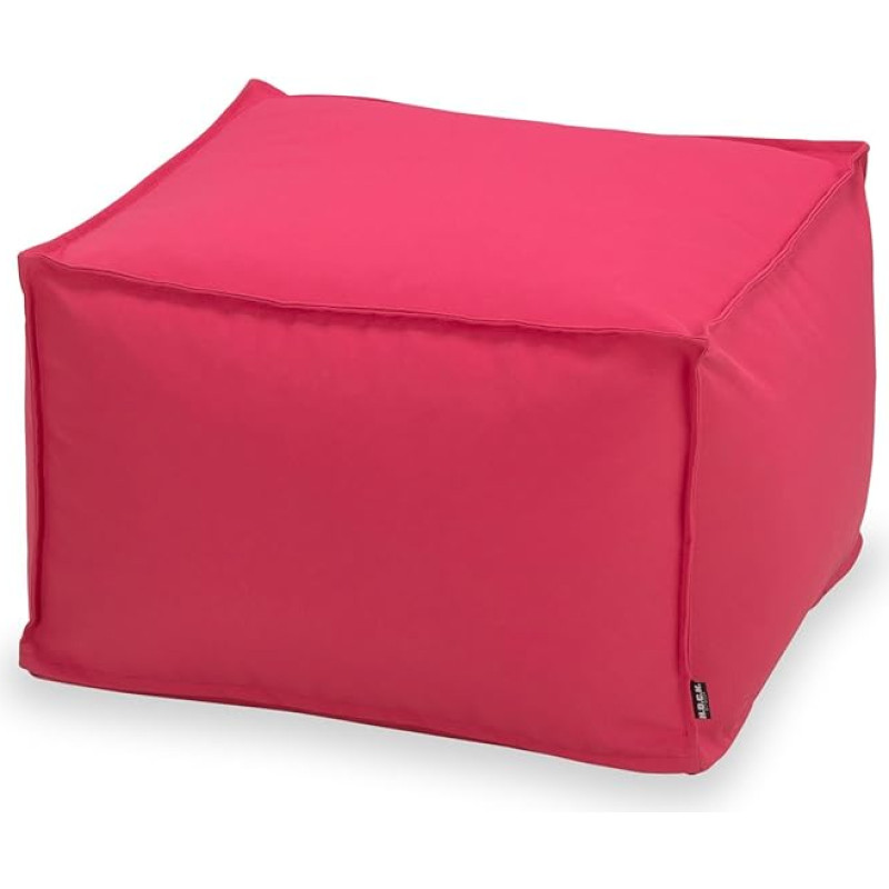 H.O.C.K. Miami Outdoor Blobby Bean Cube, Approx. 55 x 55 x 35 cm, Water-Repellent (Pink/Pink)