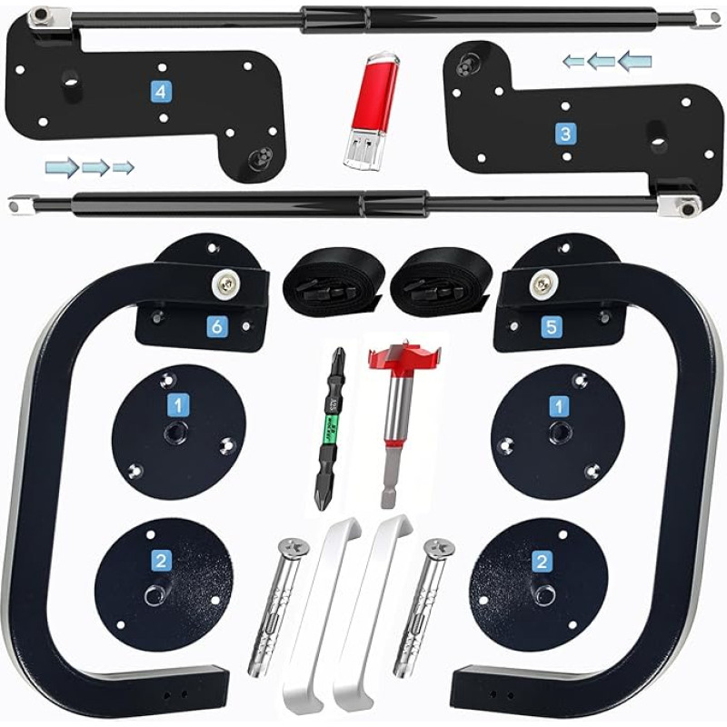 Tlongxia Vertical Queen Murphy Bed Hardware with Coarse Gas Bumper Spring Frame, Concealed Murphy Bed Set, Mattress for Semi Automatic Folding Closet, Bedroom, Study Room, Murphy