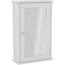 Home Discount® Bathroom Cabinet Single Mirrored Door Wall Mounted, White