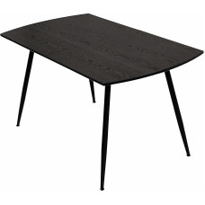 TRISENS Sabina Dining Table Extendible 140-180 x 80 cm for 6-10 People Kitchen Table with Metal Frame for Kitchen, Dining Room, Wood Look, Colour: Black
